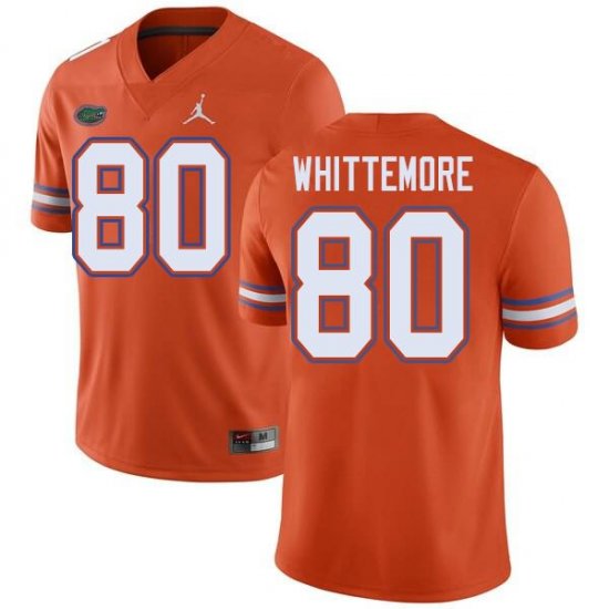 Men's Florida Gators #80 Trent Whittemore NCAA Jordan Brand Orange Authentic Stitched College Football Jersey MNV8162VX